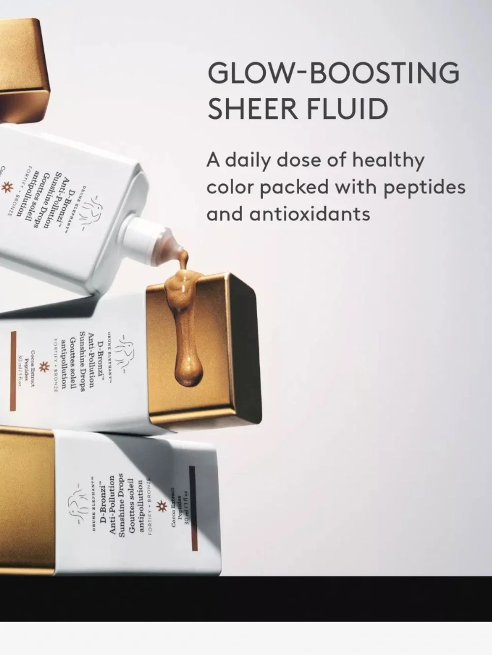 Drunk Elephant White Box with Gold Imprint
